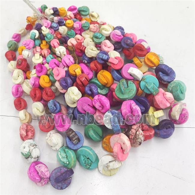 dye Turquoise graduated beads, multicolor