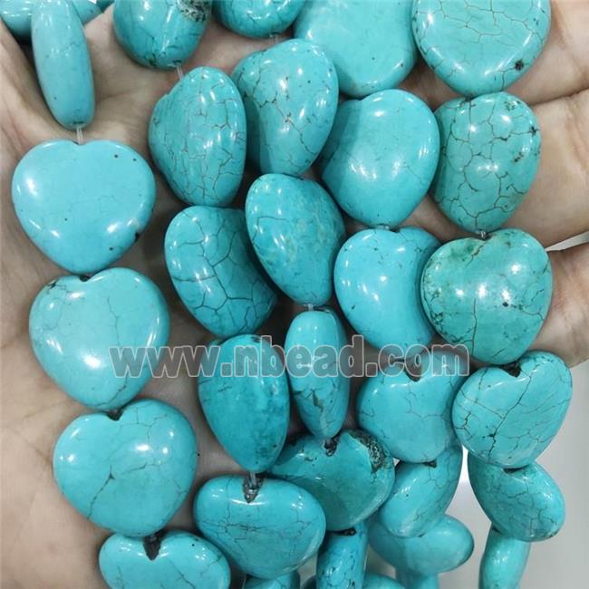 Magnesite Turquoise Heart Beads