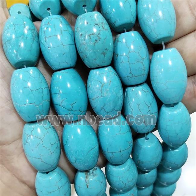 Blue Magnesite Turquoise Barrel Beads
