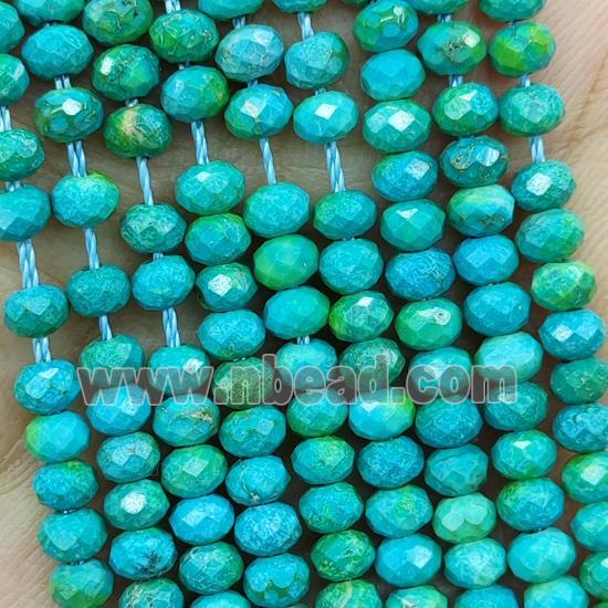 Howlite Turquoise Beads Teal Dye Faceted Rondelle