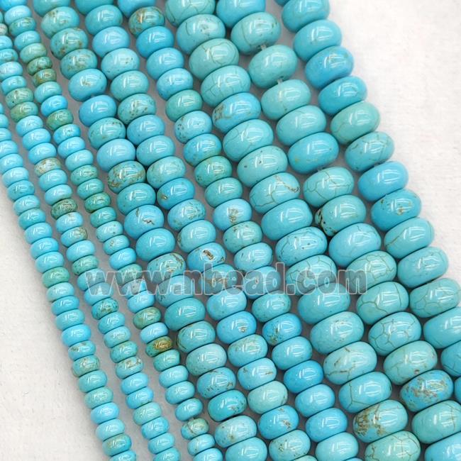 Howlite Turquoise Beads Blue Dye Smooth Rondelle