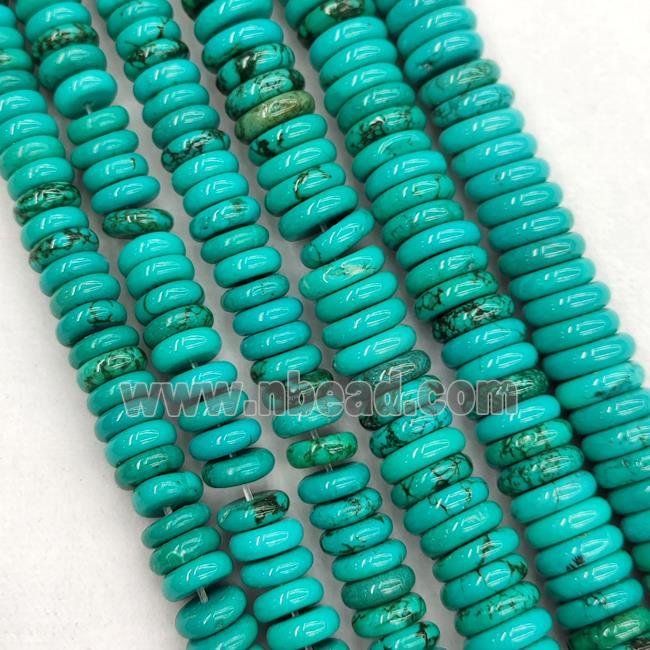 Howlite Turquoise Heishi Spacer Beads Green Dye