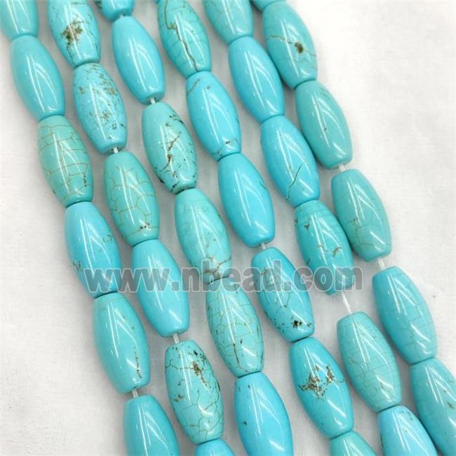 Howlite Turquoise Rice Beads Teal Dye