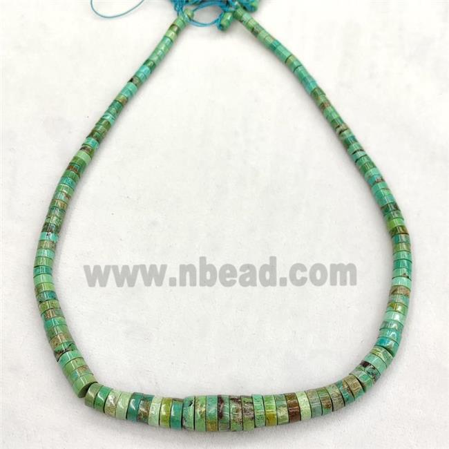 Natural Chinese Hubei Turquoise Heishi Beads Green Graduated