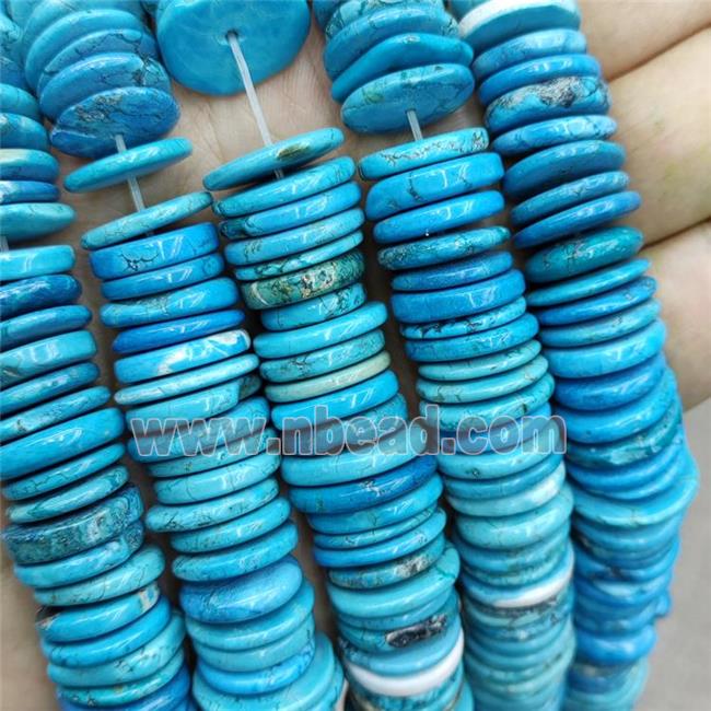 Natural Howlite Turquoise Heishi Spacer Beads Blue Dye