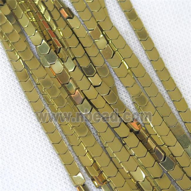 Hematite beads, gold plated