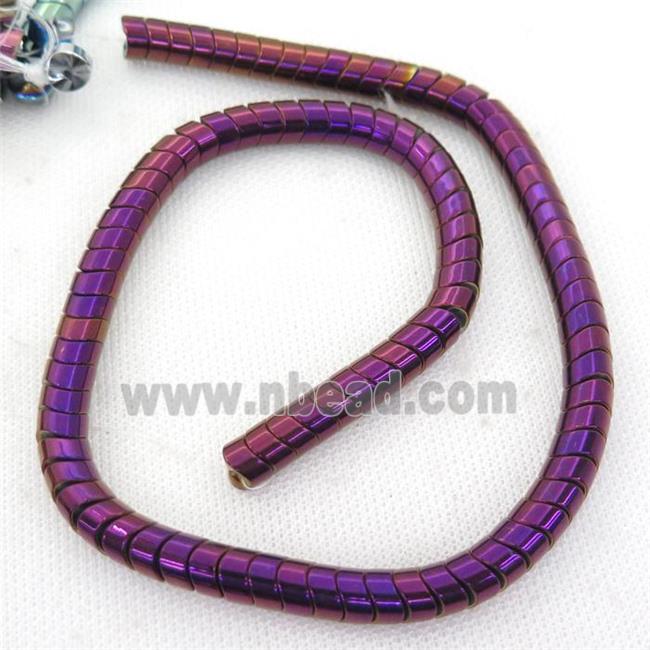 purple Hematite wave Beads, snakeskin