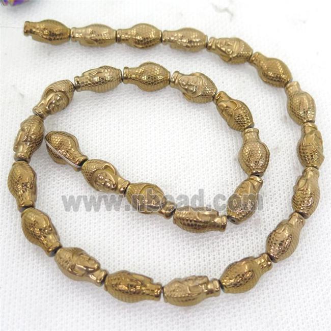 brown Hematite buddha Beads