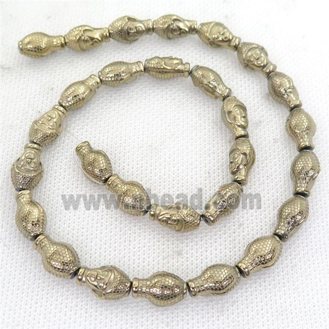 Hematite buddha Beads, pyrite color
