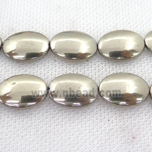 Hematite oval beads, pyrite color