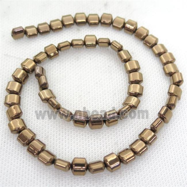 brown Hematite Beads, flat tube