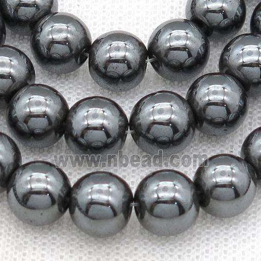 round Black Hematite Beads