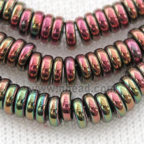 Hematite heishi beads, multicolor