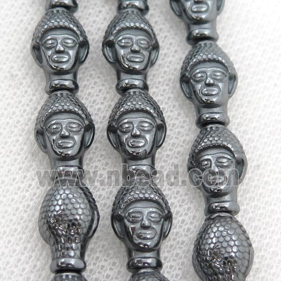 black Hematite buddha beads