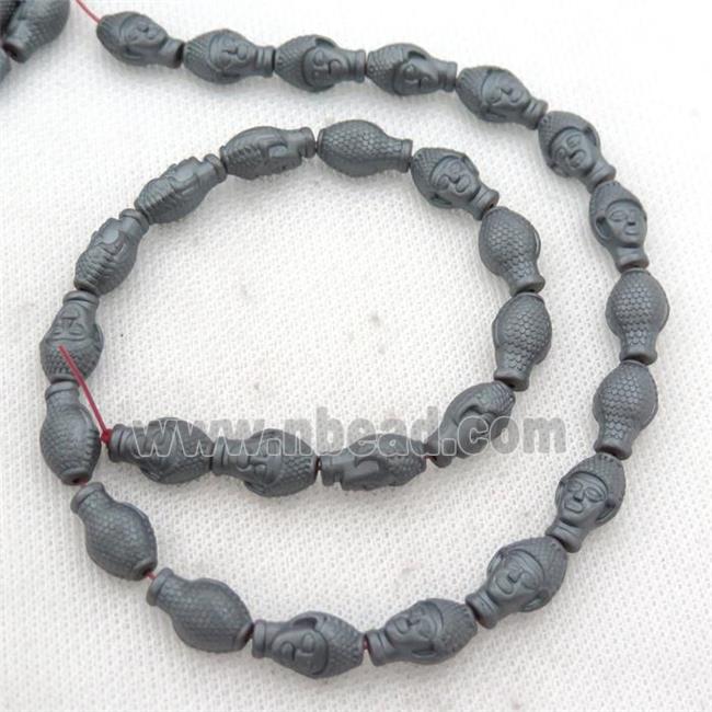 matte black Hematite buddha beads