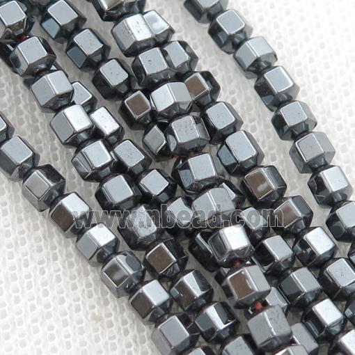 black Hematite prism column beads
