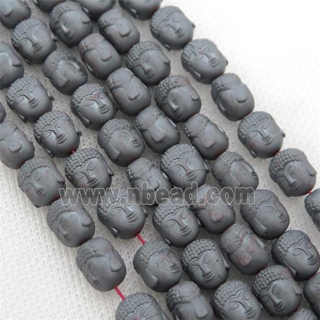 matte black Hematite buddha beads