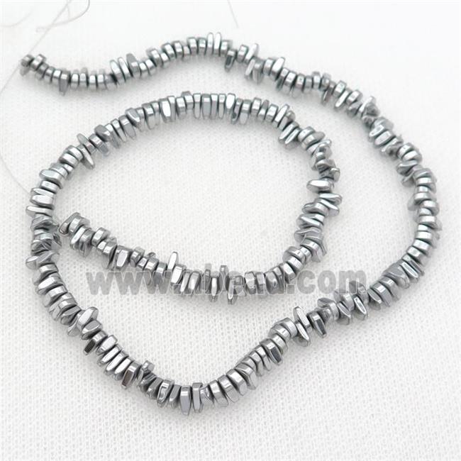 Hematite beads, platinum plated