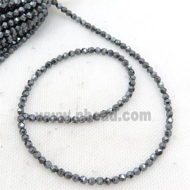 Black Hematite Beads Cut Round