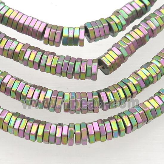 Hematite Hexagon Beads Multicolor Electroplated