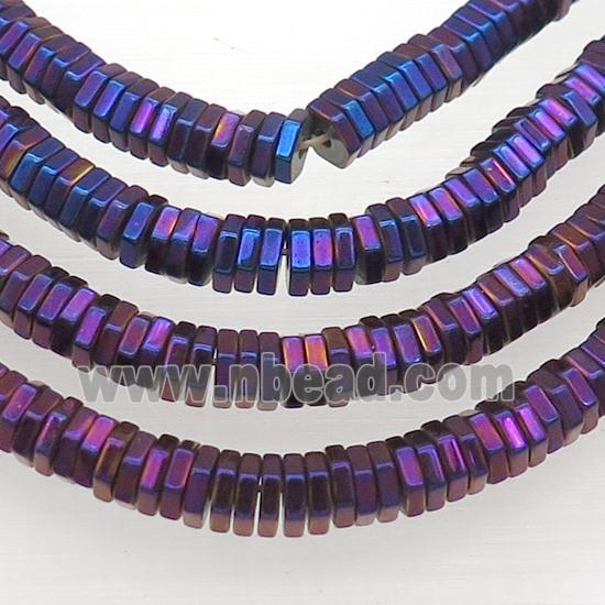 Hematite Hexagon Beads Purple Electroplated