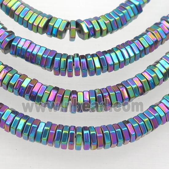Hematite Hexagon Beads Rainbow Electroplated