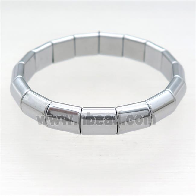 Silver Hematite Bracelet Stretchy