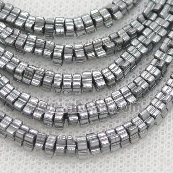 Hematite Flower Beads Platinum
