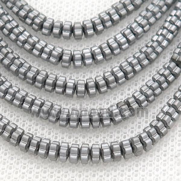 Hematite Flower Spacer Beads Matte Platinum