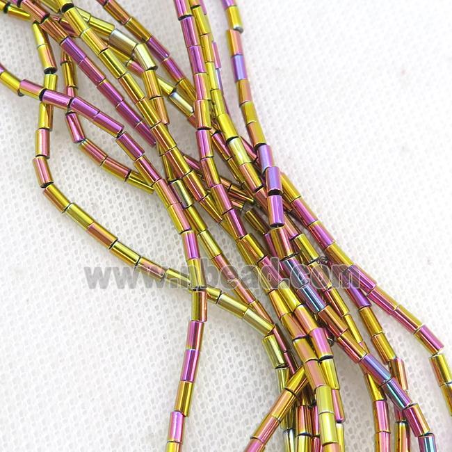 Purplegold Hematite Tube Beads