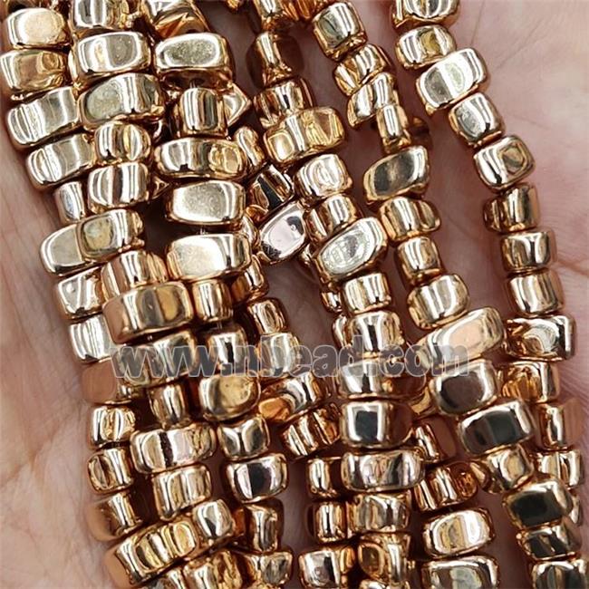 Hematite Beads Gold Plated