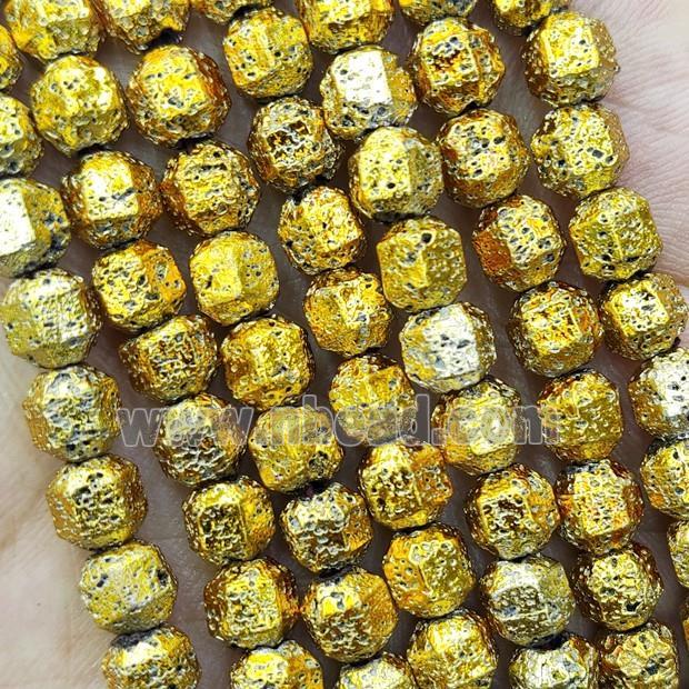 Hematite Bullet Beads Golden Electroplated