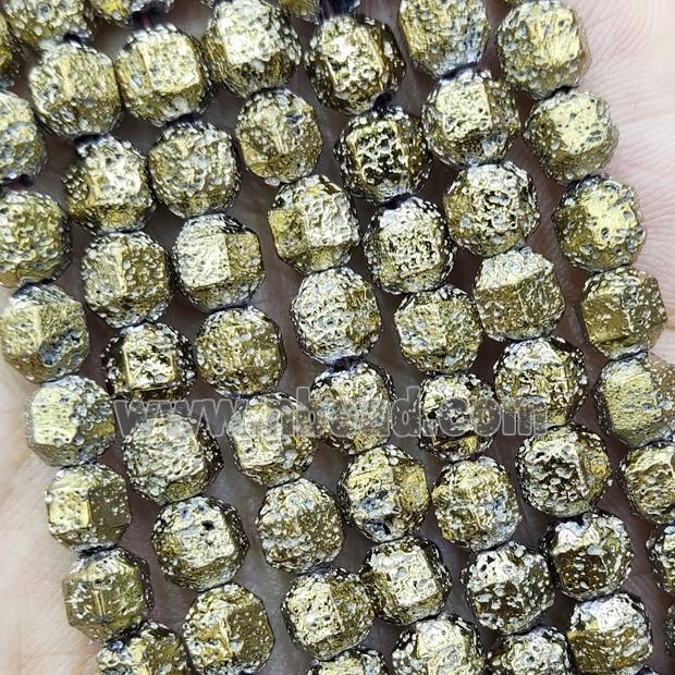 Hematite Bullet Beads Lt.gold Electroplated