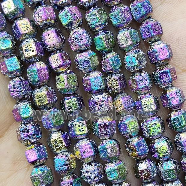 Hematite Bullet Beads Rainbow Electroplated