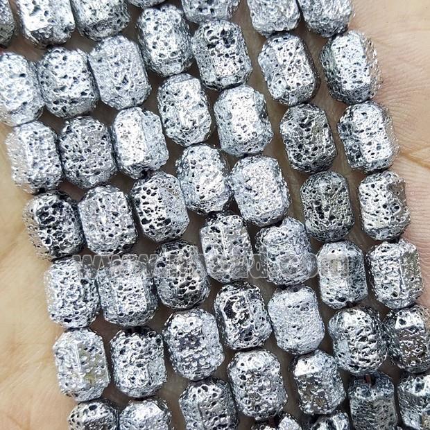 Hematite Bullet Beads Shiny Silver Electroplated