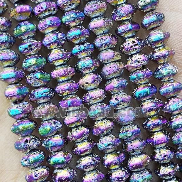 Hematite Rondelle Beads Rainbow Electroplated
