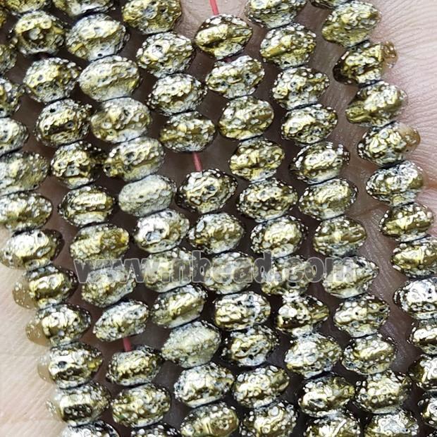 Hematite Rondelle Beads Lt.gold Electroplated