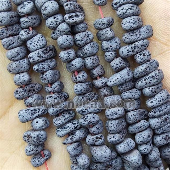 Black Hematite Beads Freeform Hollow