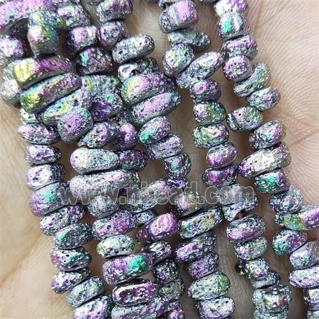 Hematite Beads Freeform Multicolor Electroplated