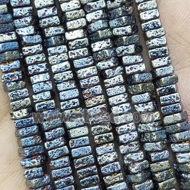Hematite Beads Square Green Electroplated
