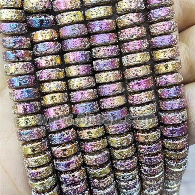 Hematite Heishi Beads Multicolor Electroplated