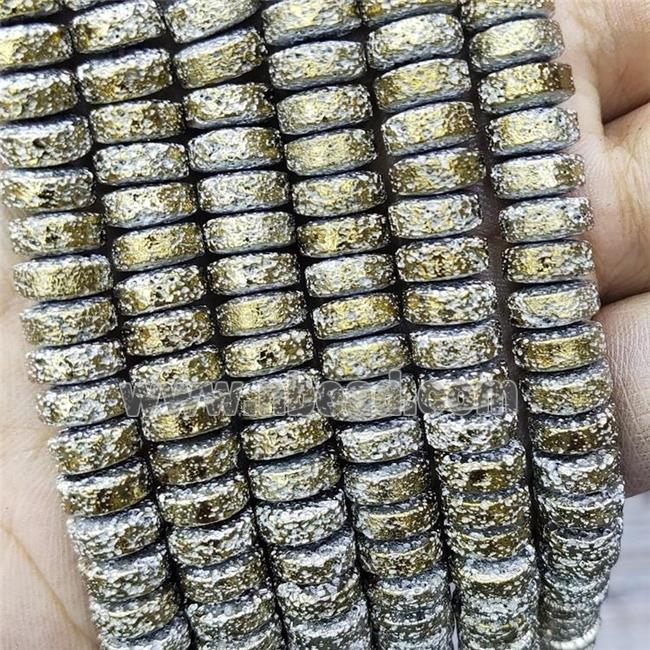 Hematite Heishi Beads Lt.gold Electroplated