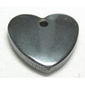 Black Hematite Heart Pendant With Hole