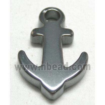 Black Hematite Anchor Charms Pendant With Hole