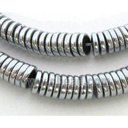 Hematite disc spacer beads, heishi, no-Magnetic, platinum plated