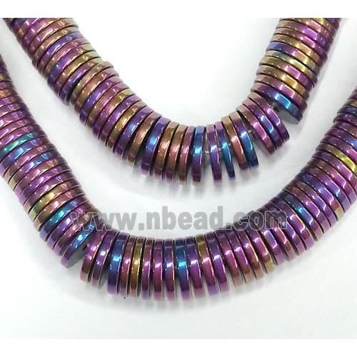Hematite heshi bead, no-magnetic, rainbow