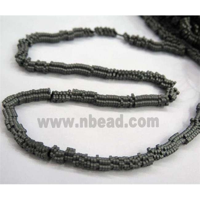 matte Hematite beads, no-magnetic, flower