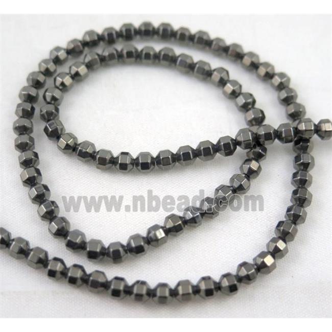 hematite beads, faceted round