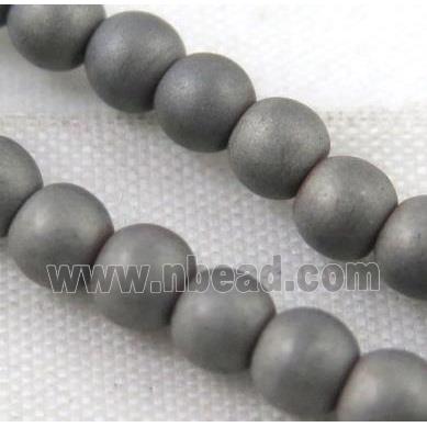 round matte Black Hematite Beads