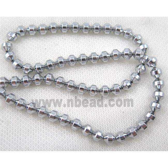 hematite awl beads, platinum